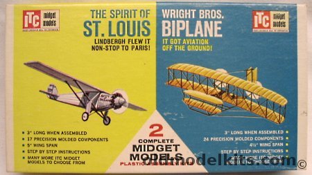 ITC Spirit of St. Louis and Wright Brothers Biplane - Midget Models, 37481-50 plastic model kit